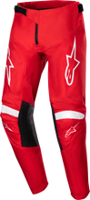 Load image into Gallery viewer, Alpine Star youth racer lurv pants in Mars Red and white, size 22, shown on a mannequin, featuring sporty design and branding.