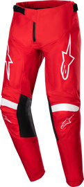 Alpine Star youth racer lurv pants in Mars Red and white, size 26, showing the red and white fabric design and athletic fit.