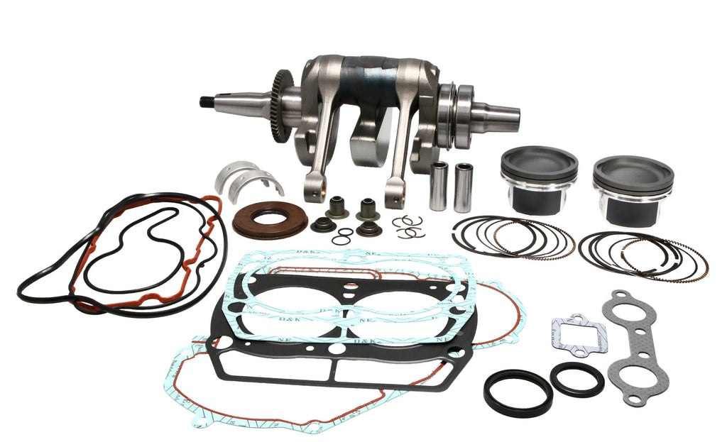 ProX Racing Parts Engine Rebuild Kit Pol 19-EK5805B1 with pistons, gaskets, and engine components for motorcycle engine repair