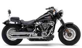 Chrome Cobra 3-inch NH Series slip-on exhaust for Softail 2018-2024, showcasing the polished chrome finish and sleek design.