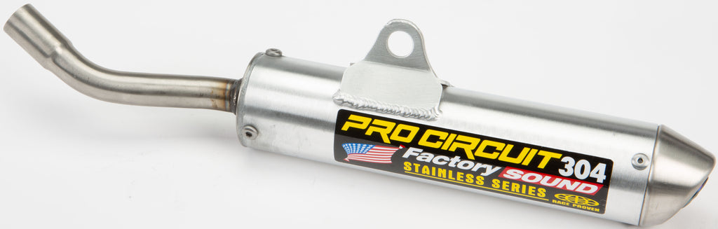 Pro Circuit P/C 304 YZ85 2019-2020 exhaust silencer showing metallic finish and mounting details