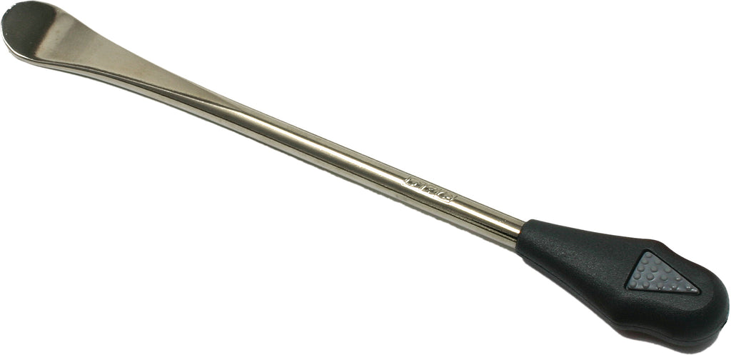 DRC Pro Spoon Tire Iron 260mm, a durable tool for tire removal with a curved metal design, branded by DRC.