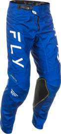 Fly Racing Kinetic Center Pants in navy and white, size 30, featuring durable fabric and adjustable waist for motocross riding.