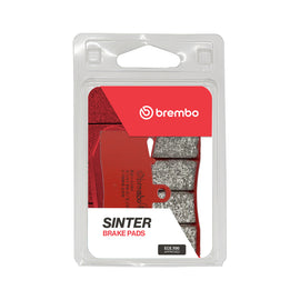 Brembo Prime Sa brake pads in sintered material, showing the brake pad with Brembo branding and metallic backing plate.