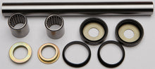 Load image into Gallery viewer, All Balls swingarm bearing kit 22-81180 for motorcycle suspension, showing bearings and components in a clean, organized layout.