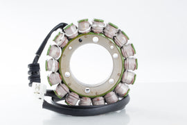 Ricks Motorsport Electric Stator 27-21140 for motorcycle electrical systems, showing the coil and wiring components.