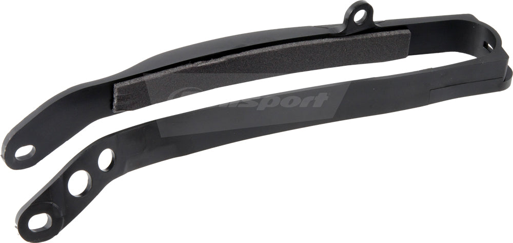 Polisport Plastics black chain slider for drive chain, model 64-0553, shown on a motorcycle drivetrain component.