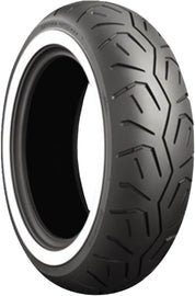 Bridgestone Exedra G722-G rear motorcycle tire, 180/70-15 bias tire with white wall, shown on a motorcycle wheel.