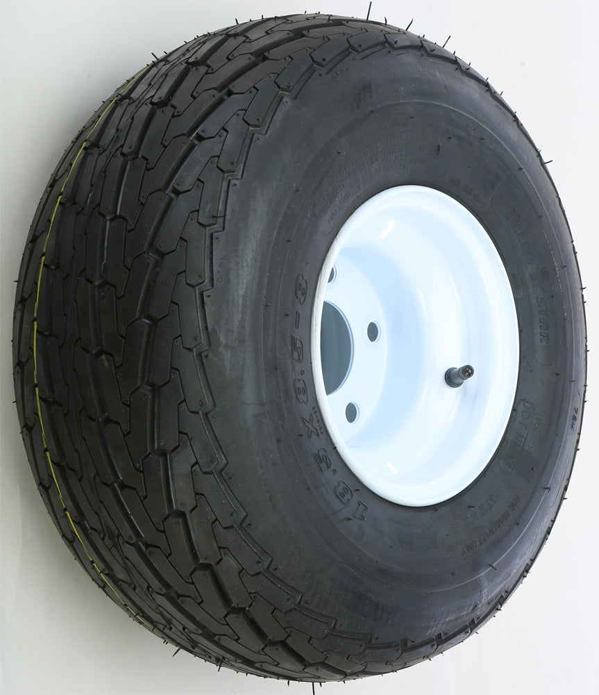 AWC trailer tire and wheel assembly with white rim, model 58-8154, displayed on a plain background.