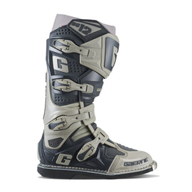 Gaerne SG12 motorcycle boots in stone grey, size 8, featuring sturdy design and protective features for riding.