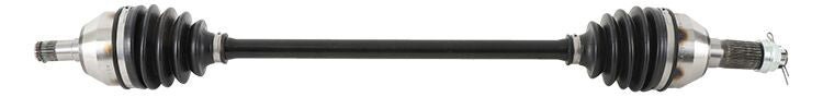 All Balls heavy duty front axle with six ball bearings, durable metal construction, and branded components for motorcycle or ATV.