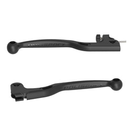 Polisport Plastics Apt levers in black, motorcycle handlebar levers with a sleek design, part number 64-91638.