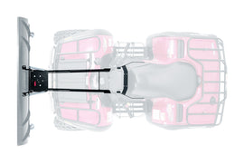 Warn Provantage center plow mounting kit with brackets, showing metal components and secure attachment points for snow plow installation.