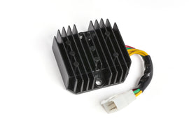 Ricks Motorsport Electric rectifier and regulator for motorcycle electrical systems, showing the compact metal component.