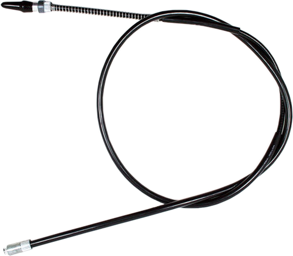 Motion Pro black vinyl speedo cable 70-4158 for motorcycle speedometer, showing the flexible cable with protective vinyl coating.