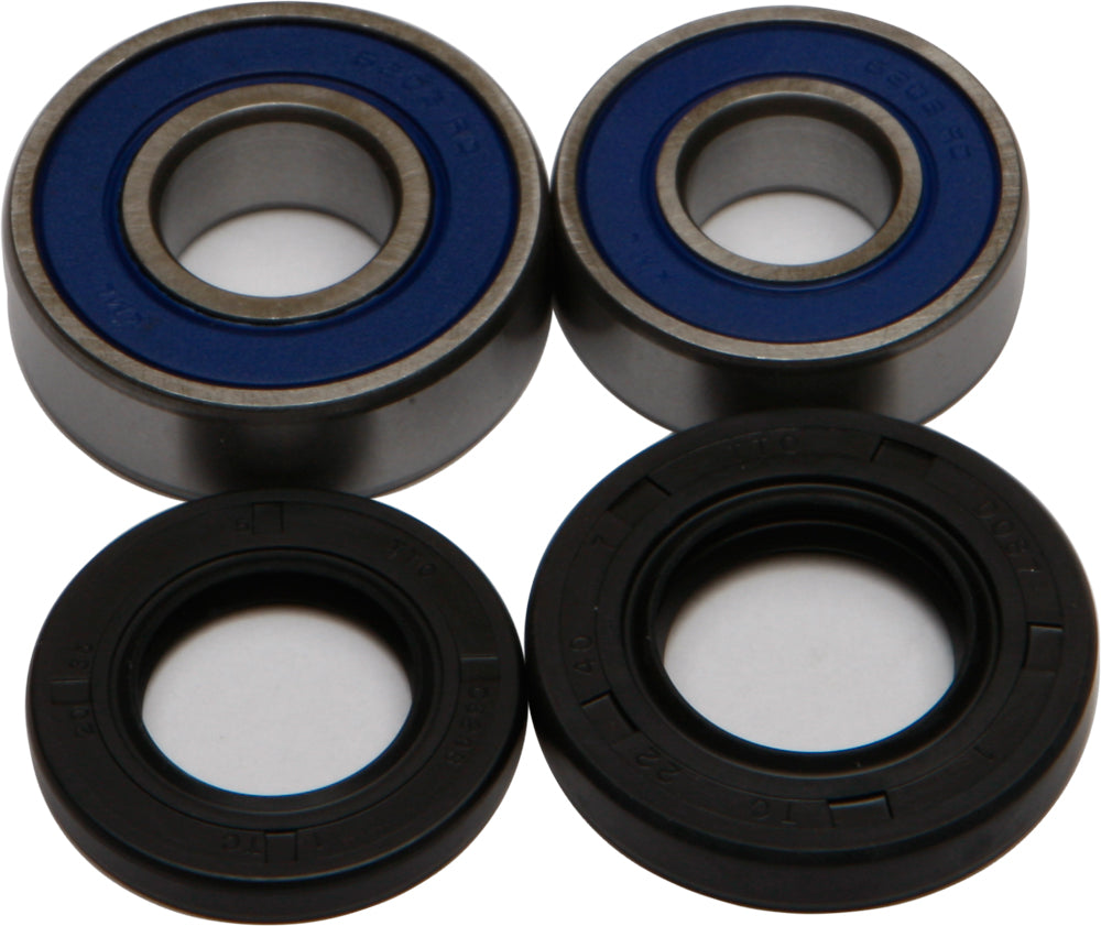 All Balls drive wheel bearing and seal kit 22-51194 showing bearings and seals in packaging, suitable for vehicle maintenance.