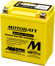 Load image into Gallery viewer, Motobatt MBTX7U sealed factory-activated motorcycle battery with compact size and durable design, shown in the image.