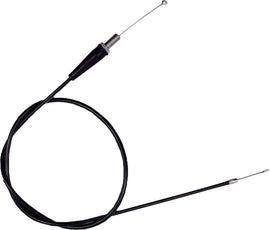 Motion Pro replacement twist throttle cable for motorcycle, showing the black cable with metal ends and flexible outer casing.