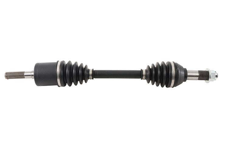 All Balls 8 Ball Extreme Axle Front 531-1224, close-up of the black front axle with brand markings on a white background.