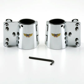 National Cycle heavy-duty mount kit with wide frame brackets for Suzuki motorcycle, showcasing durable metal construction.