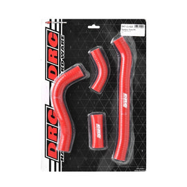 DRC Radiator Hose Kit for Honda engine in red, includes multiple hoses for cooling system replacement.