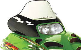 Powermadd Cobra windshield with Arctic smoke tint, S/M size, clear and sleek design for motorcycle protection.
