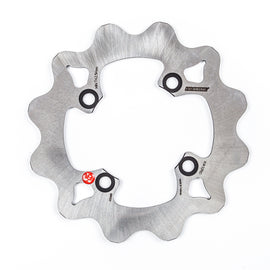 Braking brand front or rear braking rotor with vented design, model 32-2332, for bicycle brake system, shown in silver metal finish.