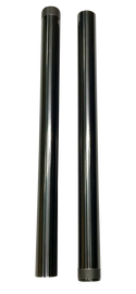 Pro-One Performance black fork tubes, 49mm diameter, 25 1/2 inches length, for motorcycle front suspension.