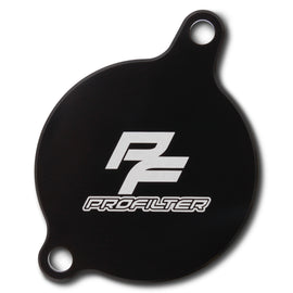Pro Filter oil filter cover 780-0221 showing a black metal cap with mounting details and product markings.