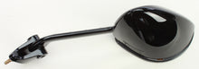 Load image into Gallery viewer, Emgo black left side mirror for Kawasaki motorcycle, featuring a sleek design and mounting hardware.