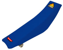 Load image into Gallery viewer, Polisport Plastics blue complete seat for motorcycle, showing the textured seat surface and mounting points in the image.