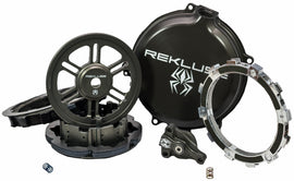 Rekluse Radius Cx clutch for Husqvarna and KTM motorcycles, showing the clutch assembly with metal components and branding.