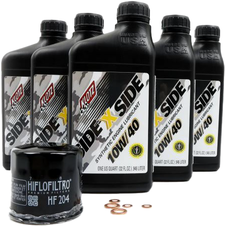 Klotz Oil Sidexside Oil Change Kit with 10w40 oil and oil filter for Yamaha side-by-side vehicles, part number 842-0106