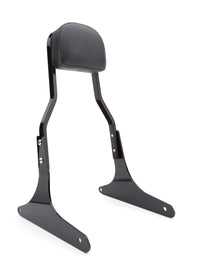 Black Cobra Short Sissy Bar for Harley Davidson Softail models 2007-2017, body-mounted with a sleek, compact design.