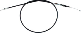 Motion Pro black vinyl clutch cable 70-2383 for motorcycle, showing the sleek, durable cable with fittings and black vinyl coating.