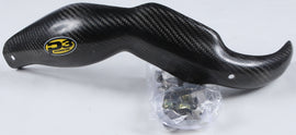 P3 Heat Shield Carbon Fiber for exhaust system, showcasing sleek black carbon fiber surface with subtle branding details.