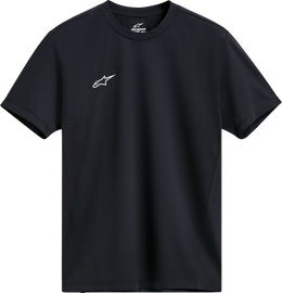 Alpine Star Point Performance SS T-Shirt in black, size large, featuring the brand logo on the front.