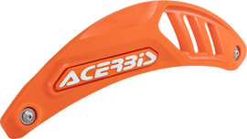Orange Acerbis X-Exhaust heat shield for motorcycle, with vented design and branding, designed to protect from heat.
