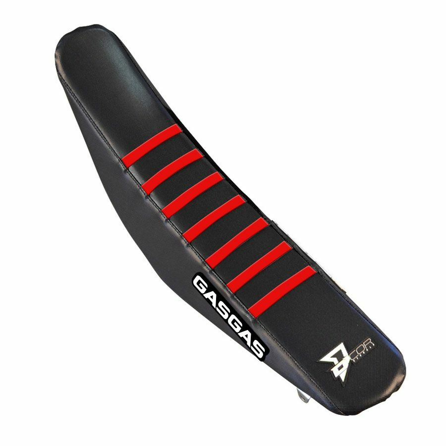 DCOR black and red ribbed seat cover with textured fabric, designed for automotive comfort and style.