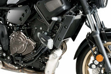 Load image into Gallery viewer, PUIG Frame Sliders Pro 2.0 in black for motorcycle protection, mounted on bike frame with visible branding and sleek design