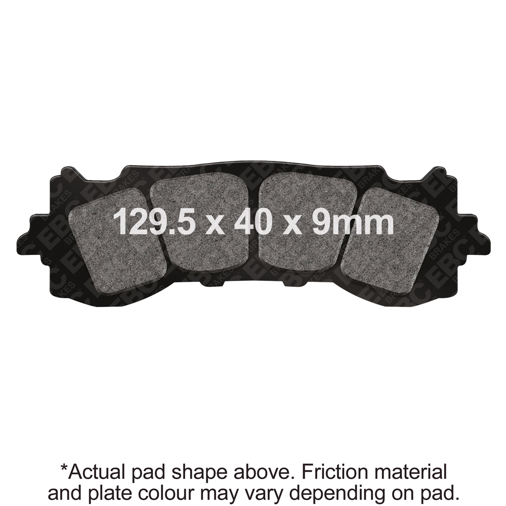 EBC Motorcycle Brakes Fa717hh Double-H Sintered Brake Pads showing metallic surface and branding for motorcycle braking system.