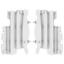 Load image into Gallery viewer, Polisport Plastics white radiator louver for motorcycle, part number 64-56540, shown in close-up detail.