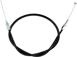 Motion Pro black vinyl throttle pull cable for motorcycle, showing the flexible cable with protective black vinyl coating.