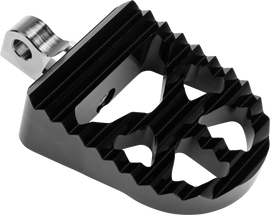 Black Gripmax footpegs by HardDrive for motorcycle foot controls, shown in the image.