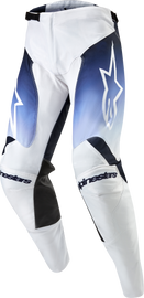 Alpine Star Racer Hoen Pants in white, dark navy, and light blue, size 34, featuring sporty design and performance fabric.