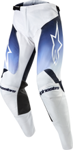 Load image into Gallery viewer, Alpine Star Racer Hoen Pants in white, dark navy, and light blue, size 34, featuring sporty design and multiple color panels.