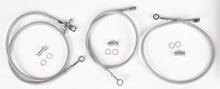 Load image into Gallery viewer, Streamline brake line with three front lines and two hon standard lines, showing metal fittings and flexible hoses.