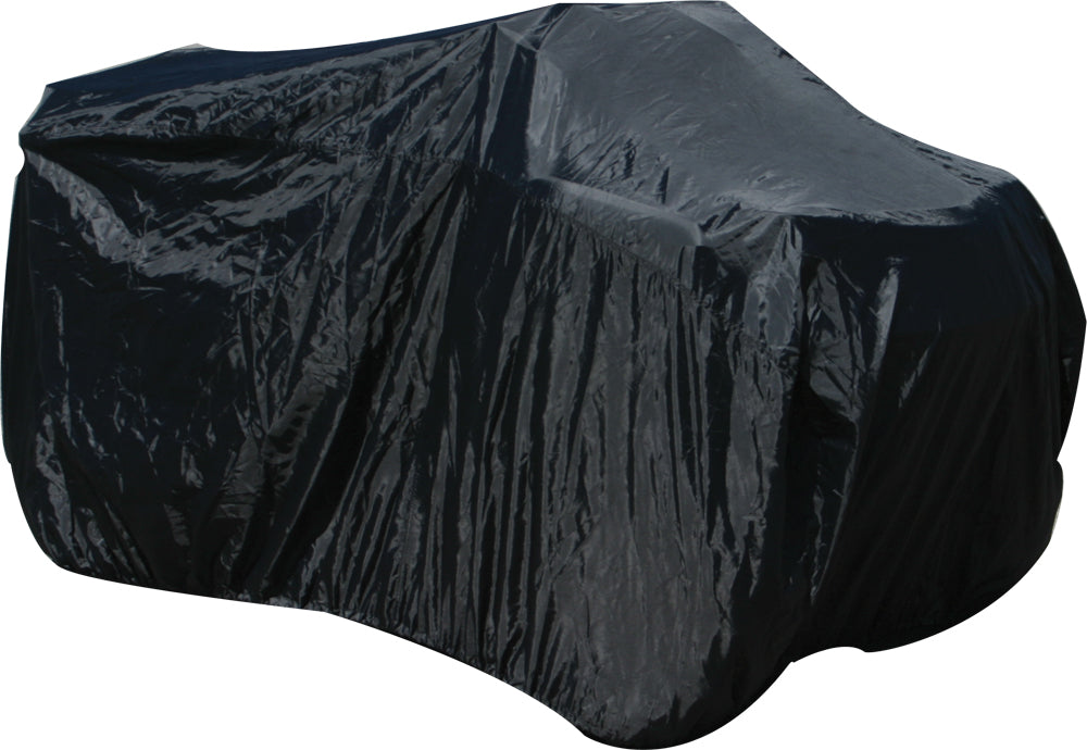 Open Trail black ATV storage cover for 2x 27-2505 model, shown covering an ATV to protect from weather and dirt.