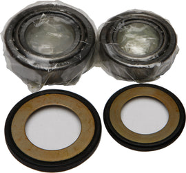 All Balls steering bearing and seal kit for vehicle steering systems, showing metal bearings and rubber seals.