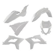 Load image into Gallery viewer, Polisport Plastics Restyle Kit with mask for Beta dirt bikes, in white, includes body panels and protective gear.